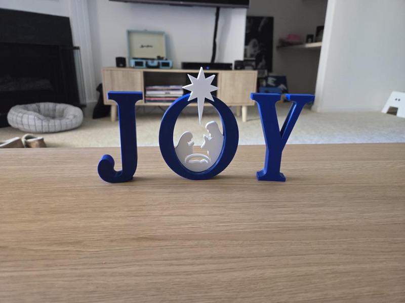 "Joy" nativity christmas decoration