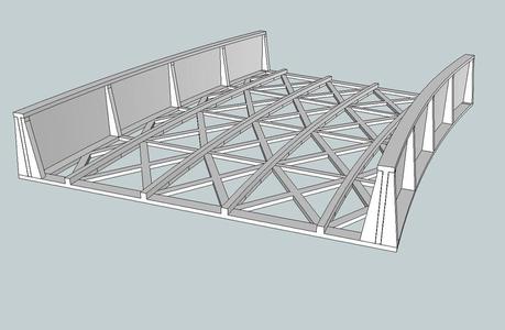 HO Scale Curved Double Bridge 28 and 30.5 Radii