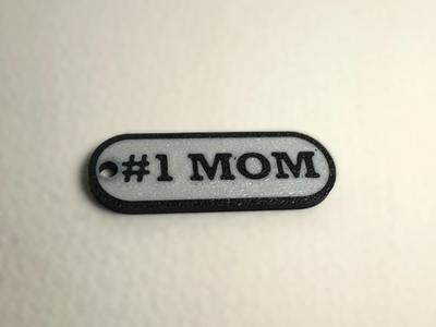 #1 Mom Keychain Simple