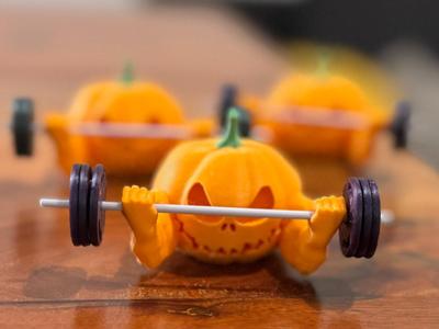 Halloween Pumpking Barbell Lifter