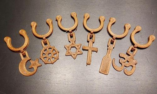 "Wine is My Religion" wine charms