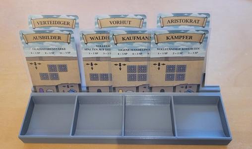 boardgame token tray with two card slots