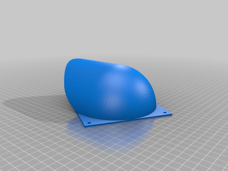 120mm fan duct with 90deg deflector hood and 60deg clockwise z-rotation