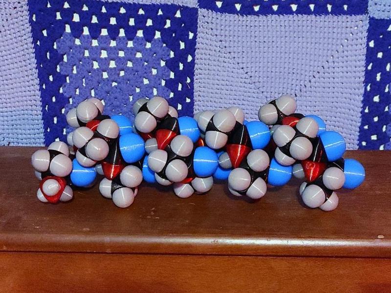 Alpha helix expansion for space-filling molecular models
