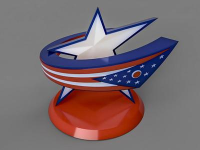 3D Columbus blue jacket logo