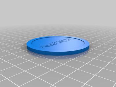 Air hockey puck with name.