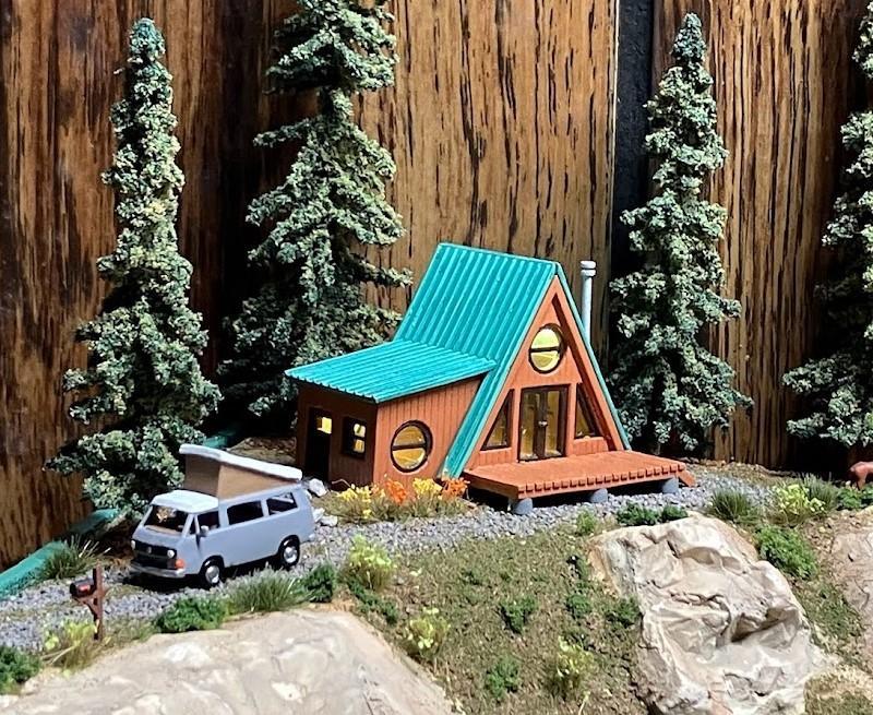 A-Frame Wooden Cabin (N Scale 1:160)