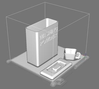 washing powder box and cup