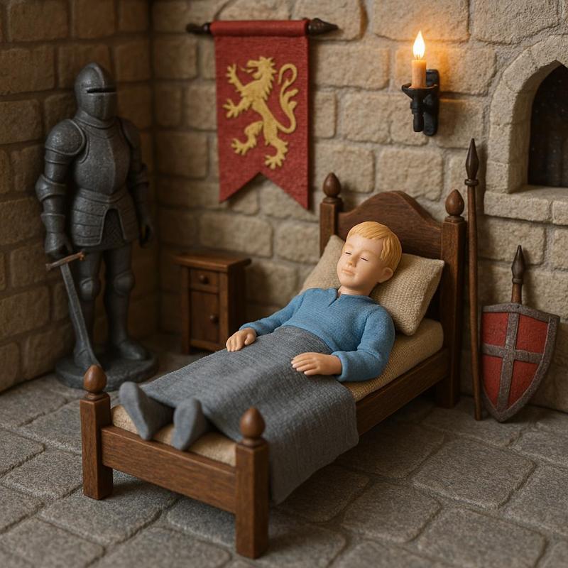 Château-fort médiéval au 1/12 eme - Partie 02 - la chambre de chevalier