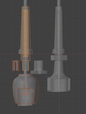 Combine vernier sheath with tightening thread.