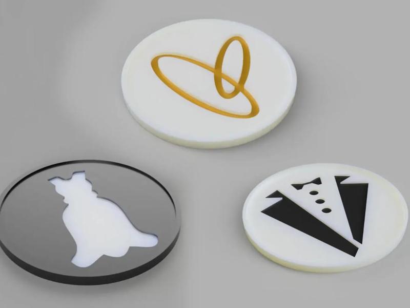 Simple Wedding Coaster Set - Bride / Groom / Rings