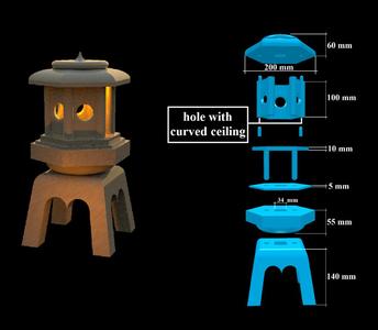 Japanese Yukimi Gata Lantern