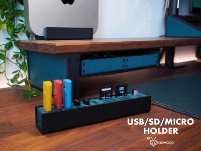 USB / SD / MICRO SD Card Holder By Foxwood
