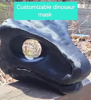Dino mask stl (split into parts)