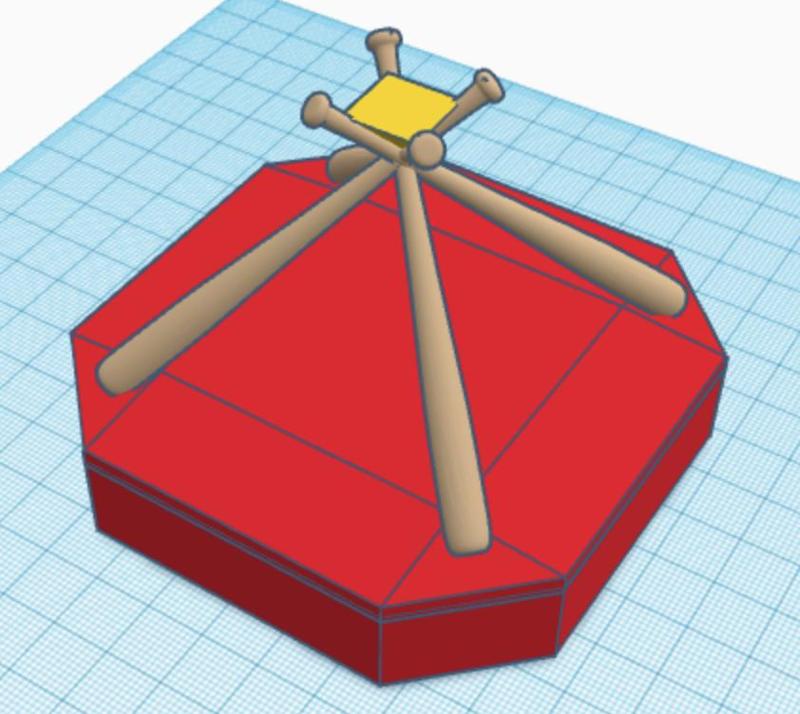 Baseball Pedestal with Bats