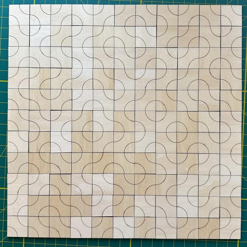 Truchet tiling (laser cutting/engraving)