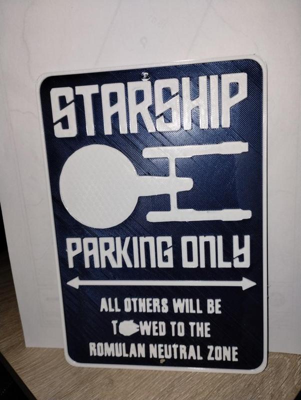 Starship Parking Only - SIGN (Rounded Frame)