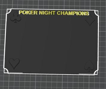 Poker Night Winners Plaque