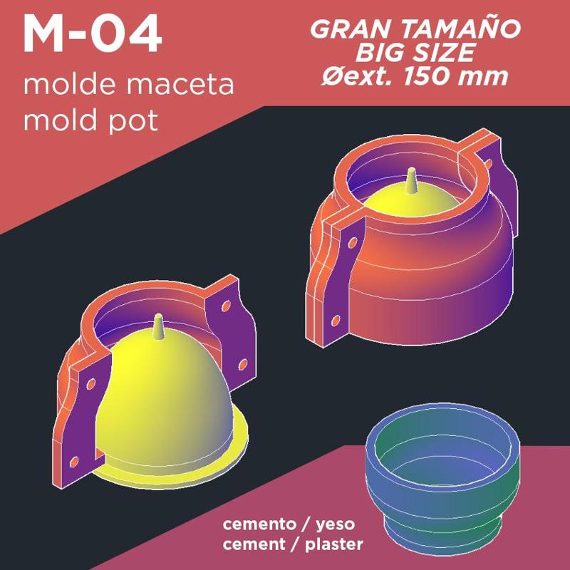 Mold for Cement or Gypsum Planter - 150 mm