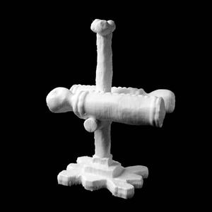 Gold weight in the form of two European-style cannons at The British Museum, London