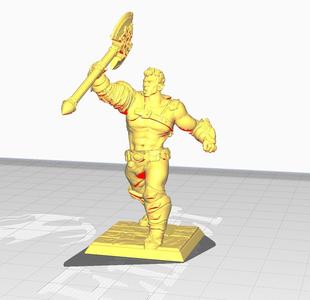 Half orc barbarian with great axe