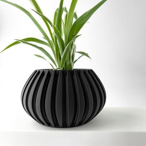 The Leno Planter Pot with Drainage | Modern and Unique Home Decor for Plants and Succulents  | STL File
