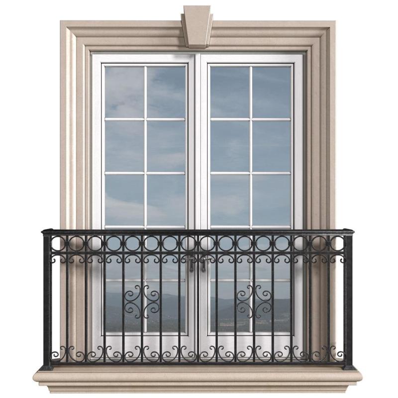 Classic facade window with French balcony