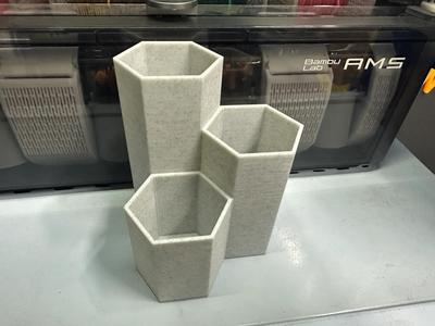 Triple Hexagonal Pen Holder (Printable on A1 mini)