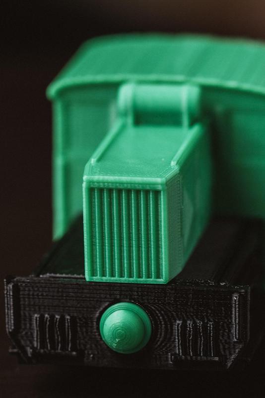 Toy switching engine for Wooden track