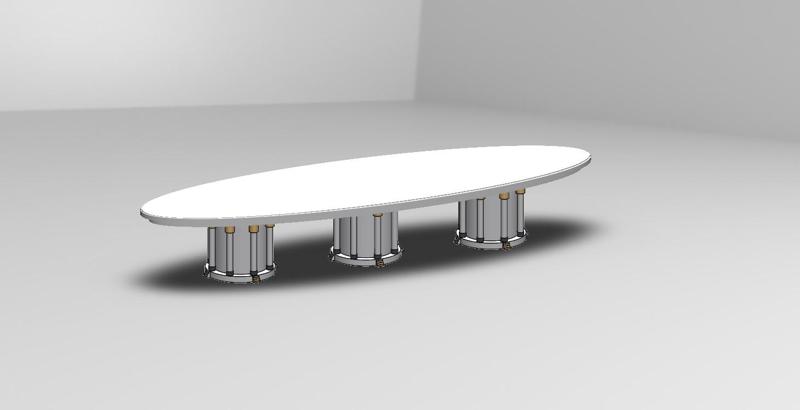 Putin and Macron Table Vicente Zaragozá mockup