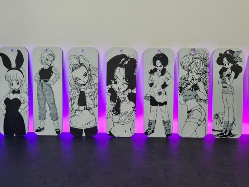 Dragon Ball Girls Hueforge BookMark Black & White