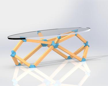 Scandinavian wood and PVC coffee table