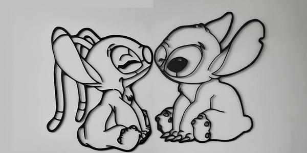 Stitch and Angel wall decoration
