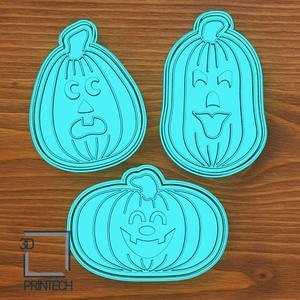 Pumpkin Faces Cookie Cutter Set – 3 Jack-o’-Lantern Designs