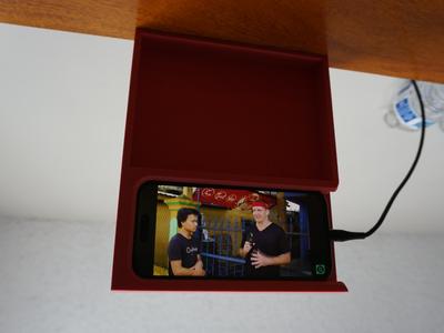 Headboard shelf with iPhone docking space