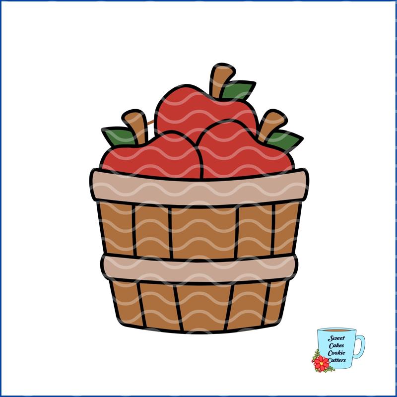 Apple Basket - Fall / Thanksgiving - 8 STL Cookie cutter files. CC87