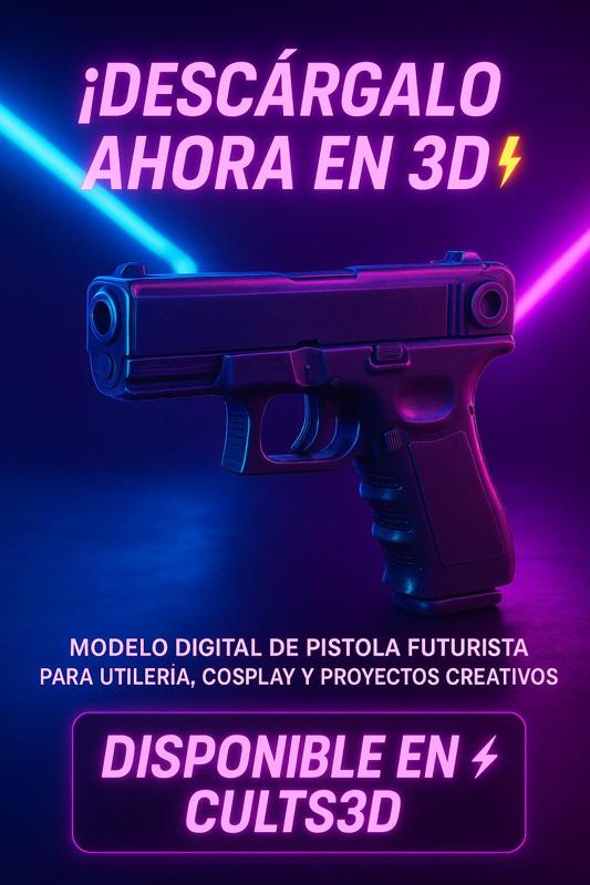 3D Futuristic Gun - Digital Model for Cosplay, Decoration and Creative Props 🎭🔫