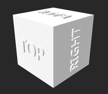 Top back bottom front left right relief Simple Minimalist Cube / Calibration Cube