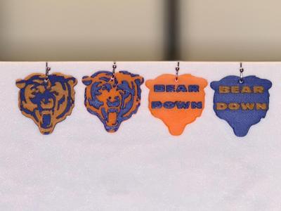 Chicago Bears Logo and Bear Down earrings