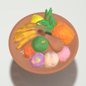 Dish with fruit 🍌🍋🍑