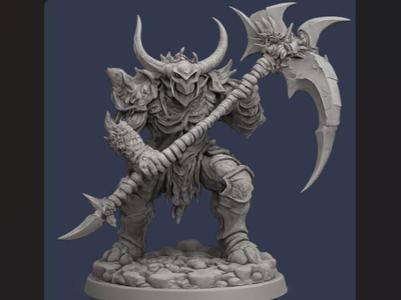 D&D Demon Monster with Large Scythe