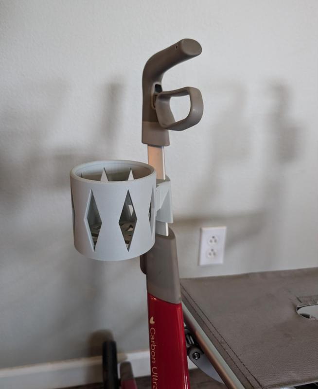 ByAcre Rollator compatible cup/phone holder system