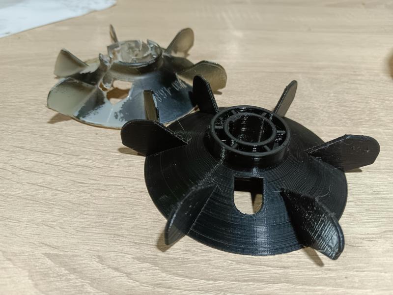 Impeller on the motor