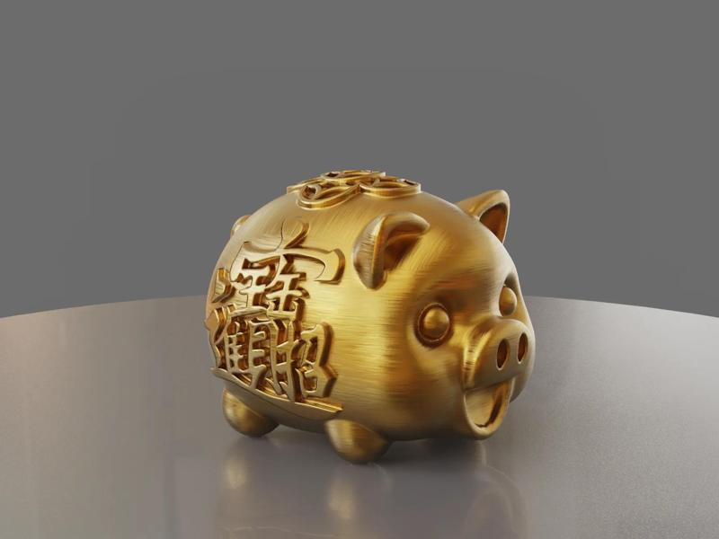 Golden Pig for Good Luck and Fortune