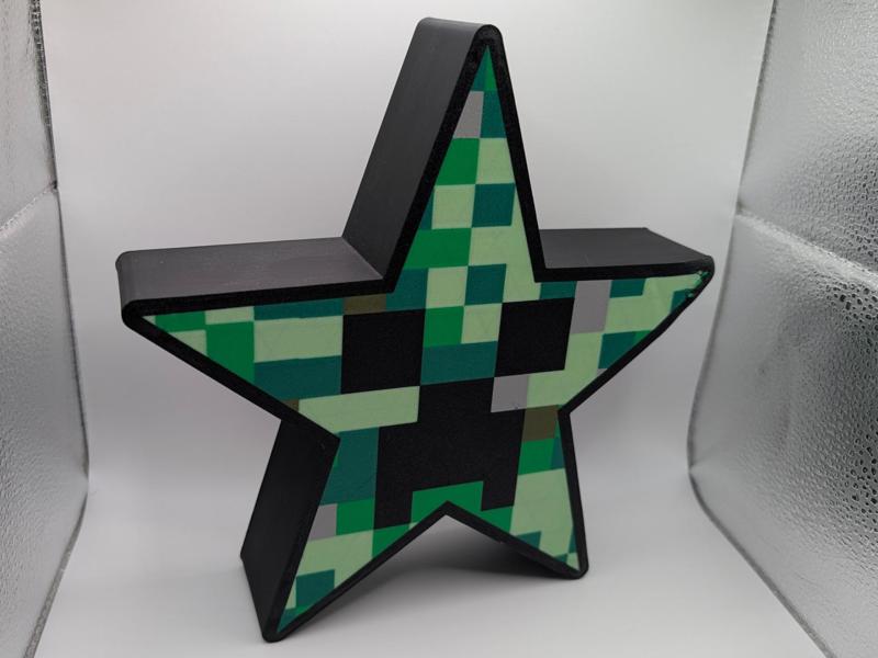 Minecraft Creeper Christmas Tree Star Topper