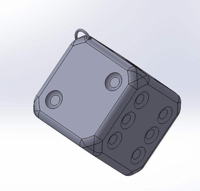 dice-shaped pendant