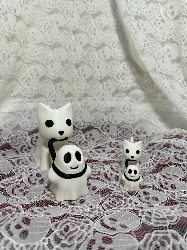 Cat Walking Ghost Halloween Decor