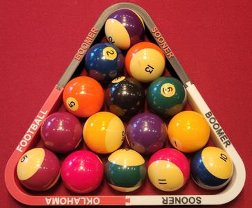 Oklahoma Sooner Pool Ball Triangle