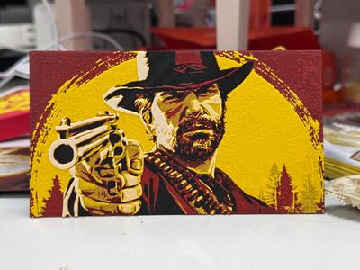 Red Dead Redemption 2 Lithophane, Colorized hueforge
