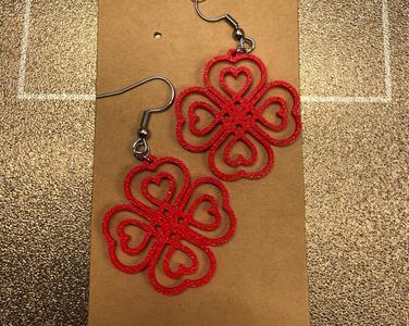Heart clover earrings